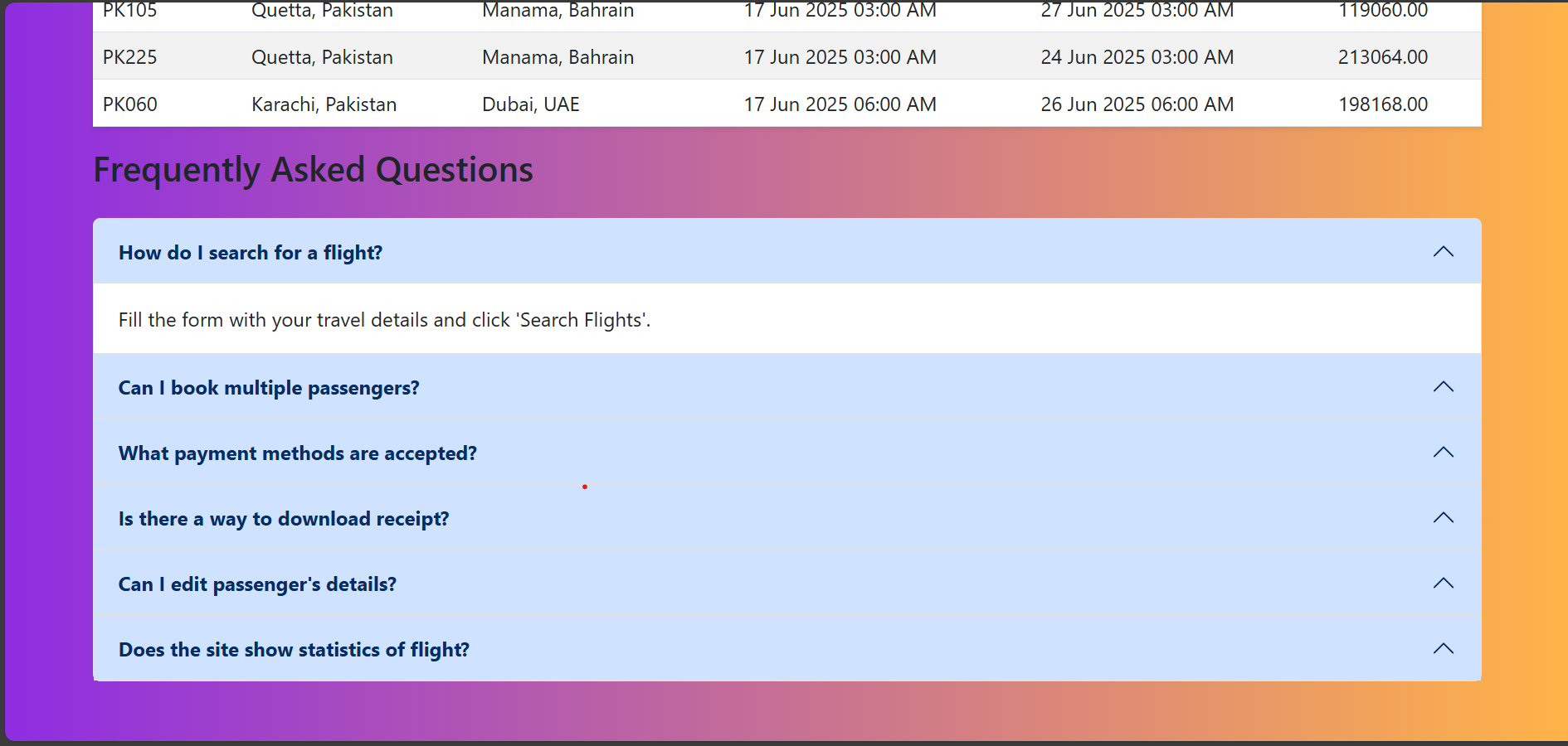 Flight Booking Screenshot 3