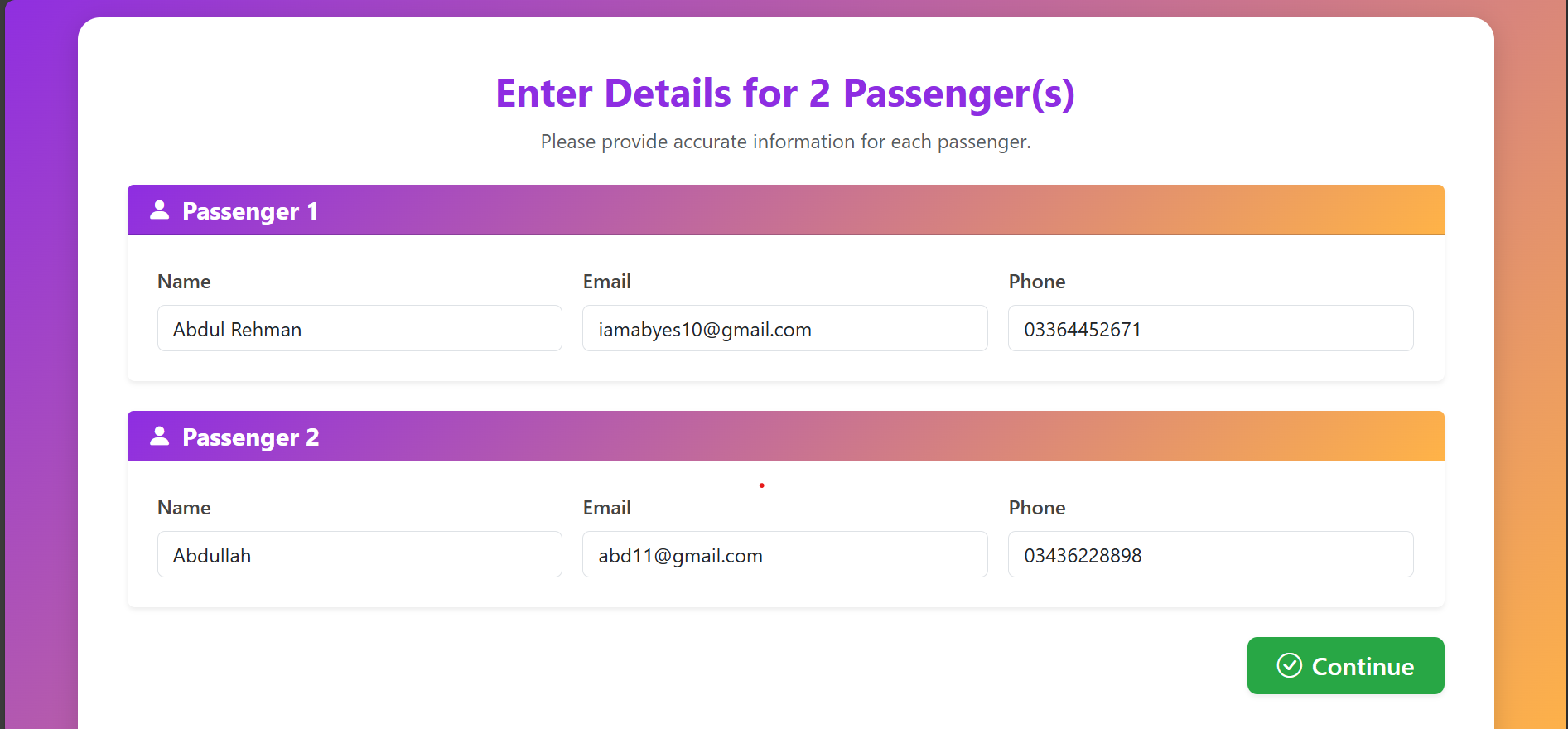 Flight Booking Screenshot 4